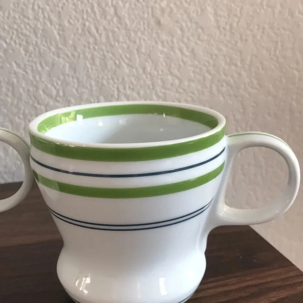 Starbucks 2007 Green Stripes Mug Set - Picture 2 of 5